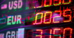 Currency exchange rates displayed on a financial chart
