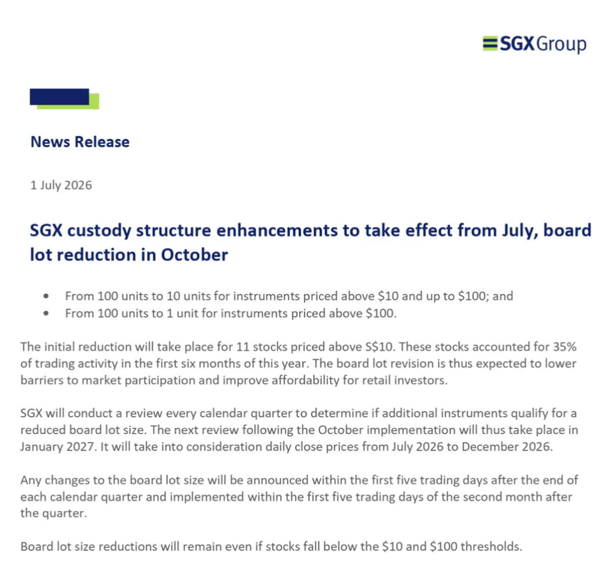 Additional SGX policy change details from source