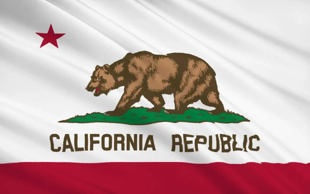 California state flag with bear and red star